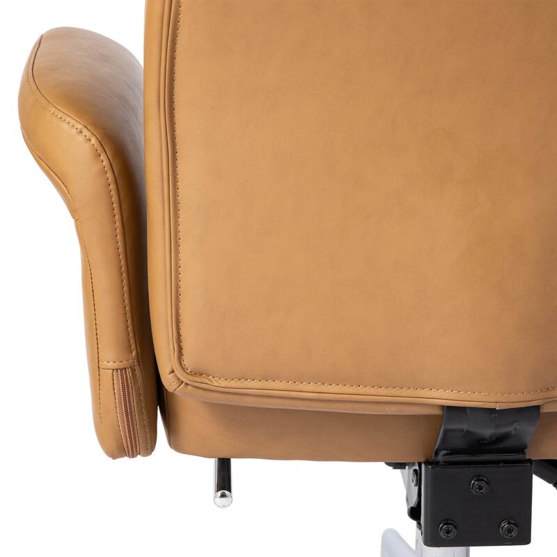 Glitzhome 49"H Modern Adjustable Swivel High Back Ergonomic Office Chair with Armrest and Extendable Footrest