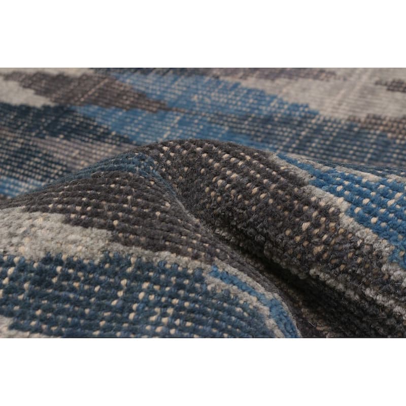 ECARPETGALLERY Hand-knotted Tangier Dark Grey Wool Rug - 5'1 x 7'7