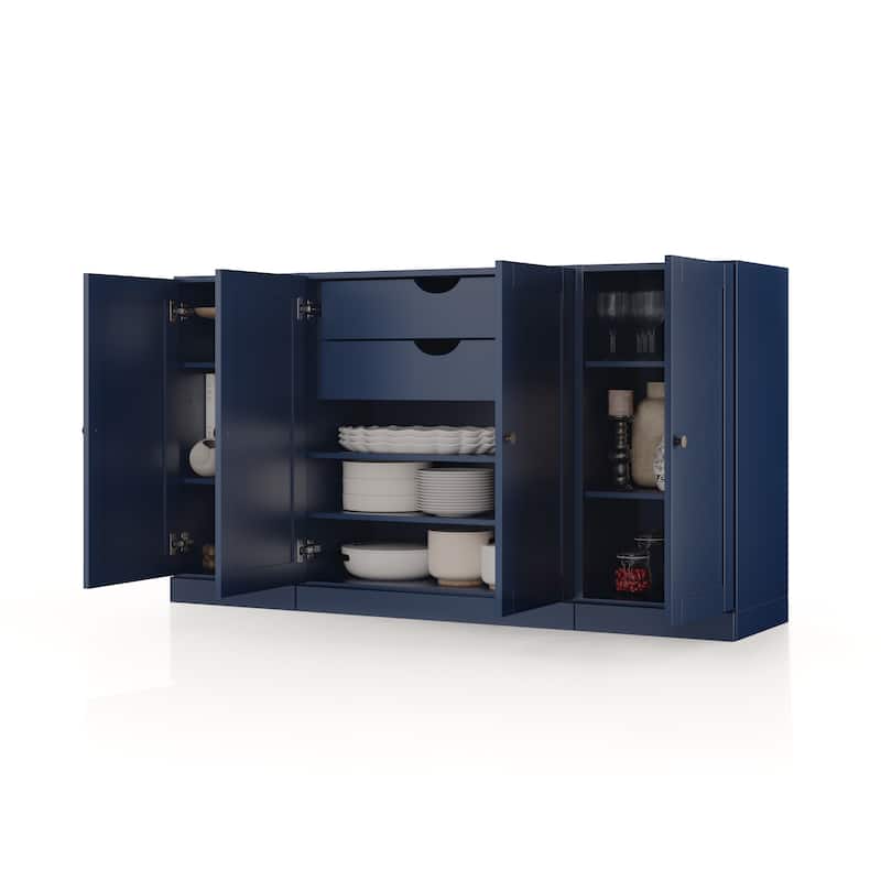 Palace Imports 100% Solid Wood 65" Sideboard with Shaker Doors, 2-Drawers & Adjustable Shelves