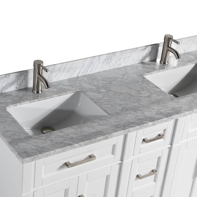 Vanity Art 60 in. Modern Double Sink Bathroom Vanity with Top and Mirror