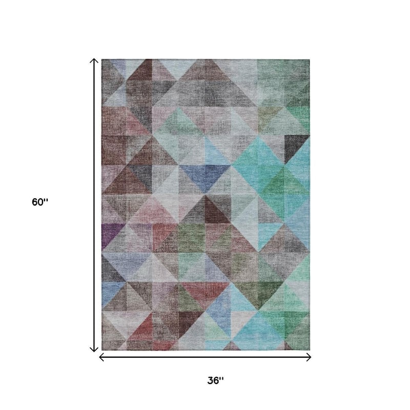 HomeRoots Geometric Transitional Rectangle Outdoor Rug