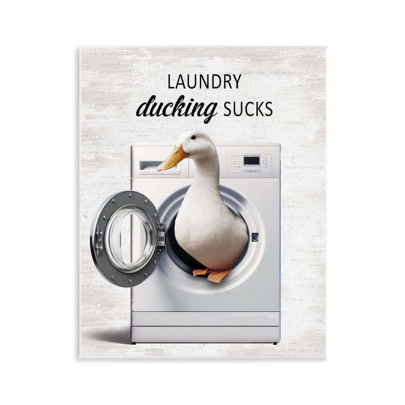 Stupell Funny Laundry & Duck Wall Plaque Art Design By Lettered and Lined - 11 x 14