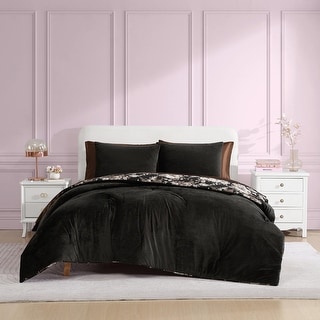 Betsey Johnson Velvet Solid Reversible Duvet Cover Set
