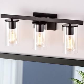3-Light Vanity Light with Clear Glass Shades