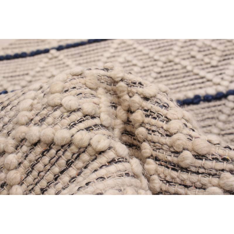 ECARPETGALLERY Braid weave Sienna Ivory Wool Rug - 4'10 x 4'10