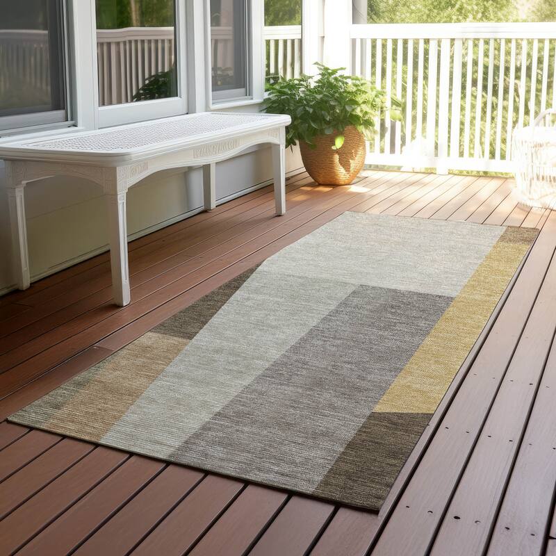 Machine Washable Indoor/ Outdoor Contemporary Jolie Chantille Rug - Chocolate - 2'3" x 7'6"