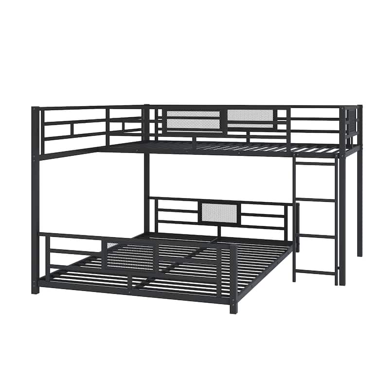 Twin-over-Full Metal L-Shaped Bunk Bed