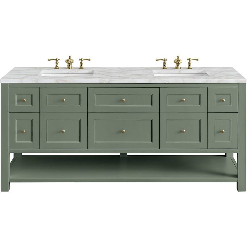 James Martin Vanities 330-V72-FVSL Breckenridge 72" Free Standing - Smokey Celadon