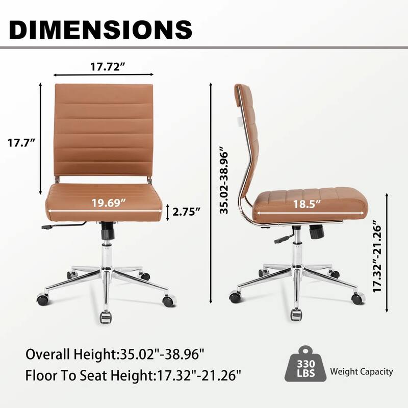 Armless Ergonomic Office Chair Modern Swivel Chair for Home & Office