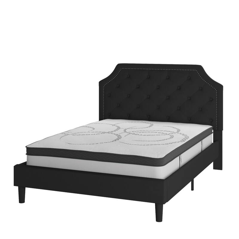 Tufted Platform Bed with 10 Inch Pocket Spring Mattress