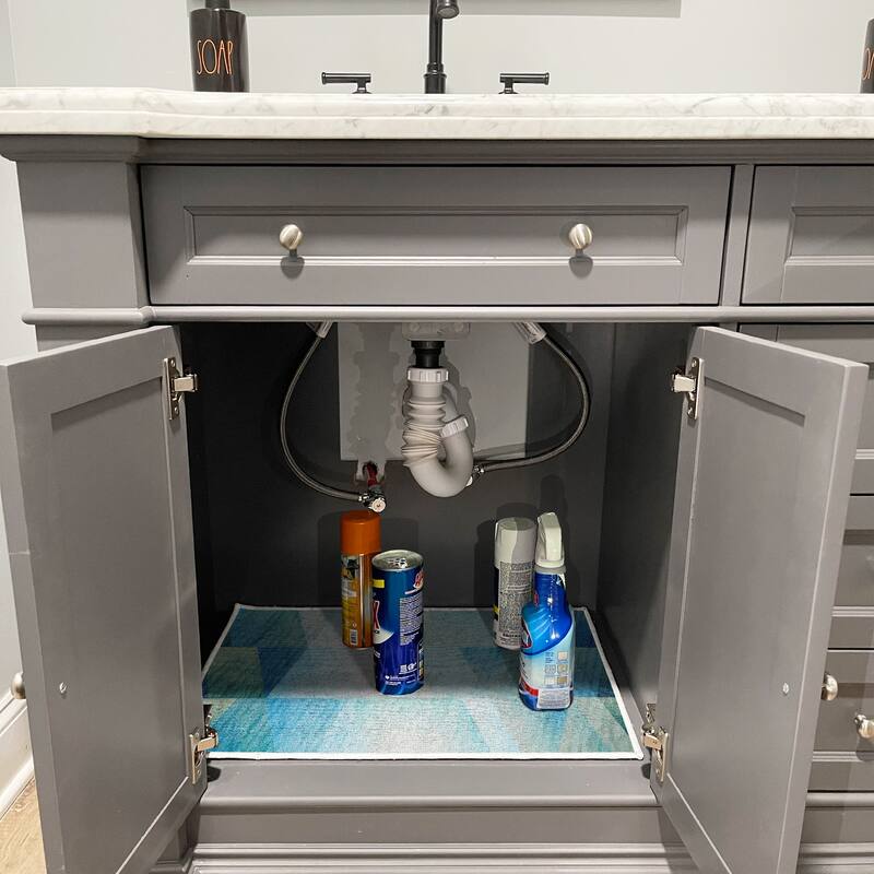 Under Sink Mat - Ultra-Absorbent Cotton Shelf Liners For Kitchen Cabinets - 2X3 feet