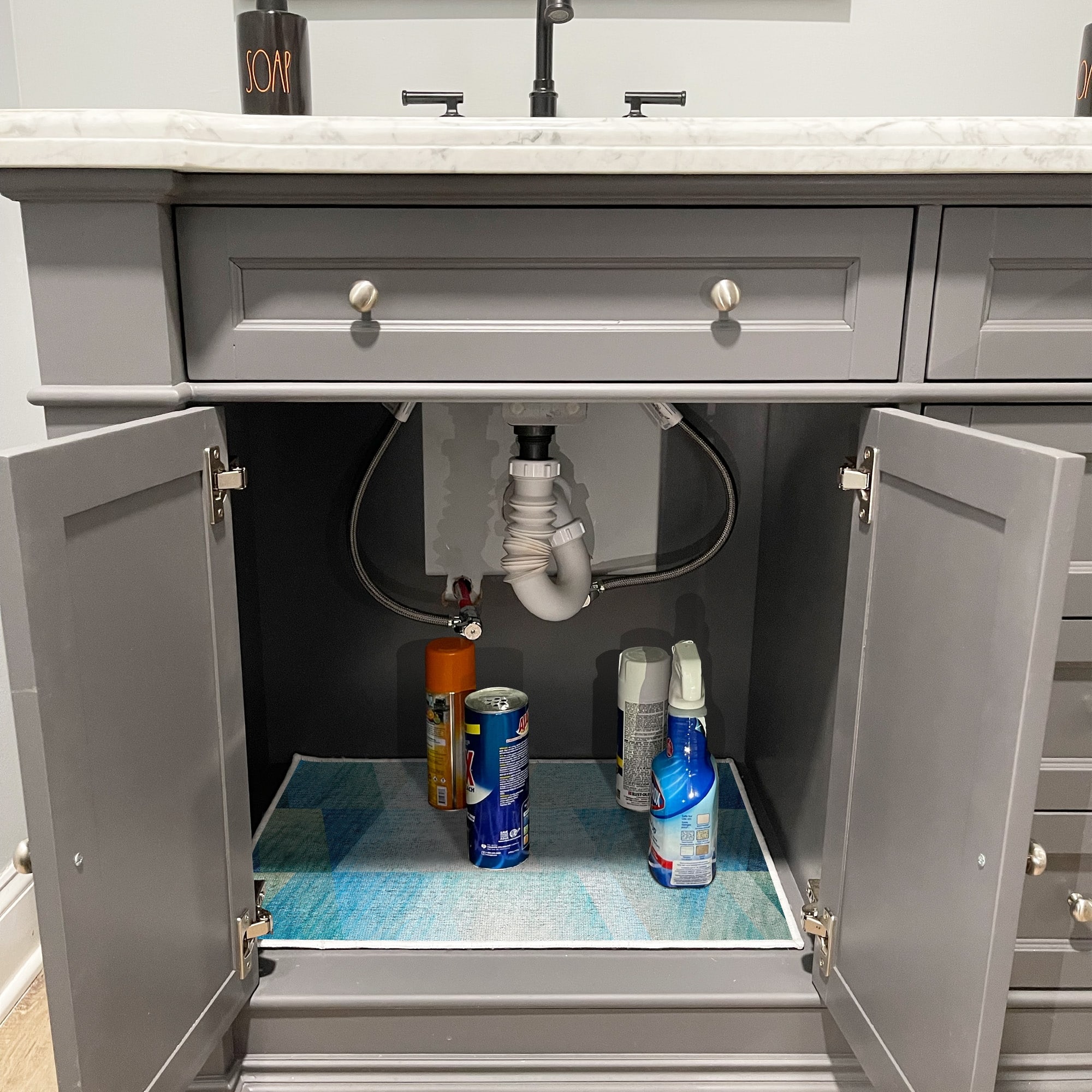 Under Sink Mat UltraAbsorbent Cotton Shelf Liners For Kitchen