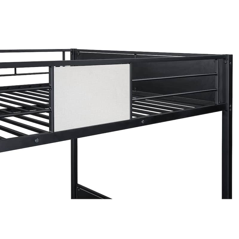 Full-over-Full Metal Bunk Bed with Attached Ladder