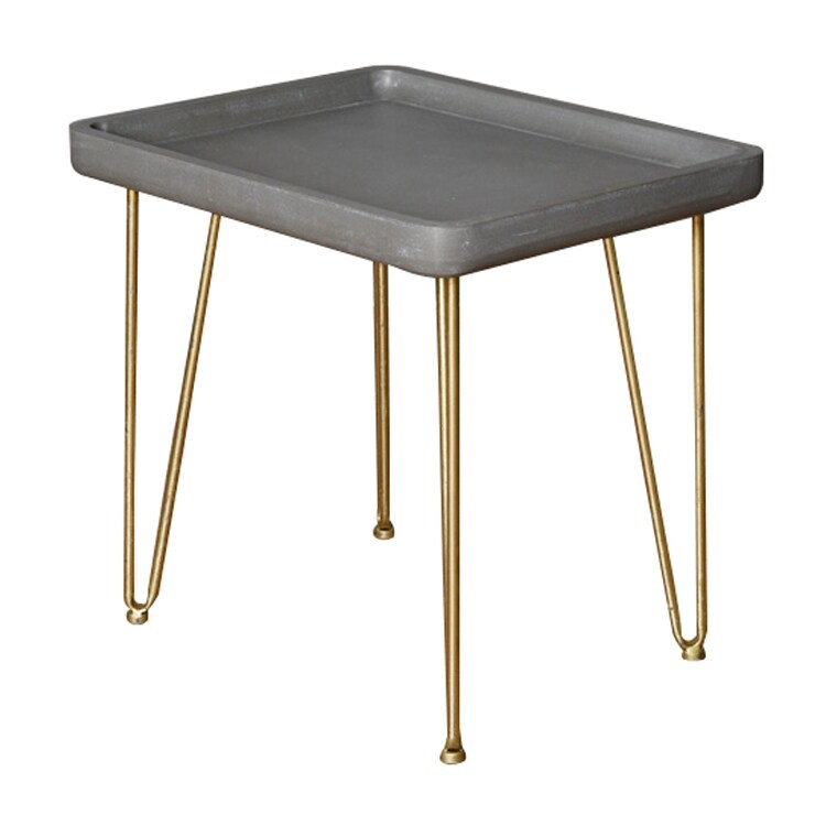 Rectangular Wooden Side Table With Hairpin Legs Gray And Gold On Sale Overstock 31247375