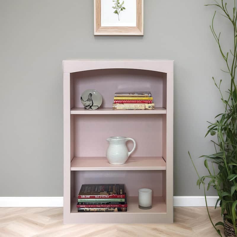 Arch+Haven Unfinished Solid Pine Bookcase - 24x36 Blush Pink