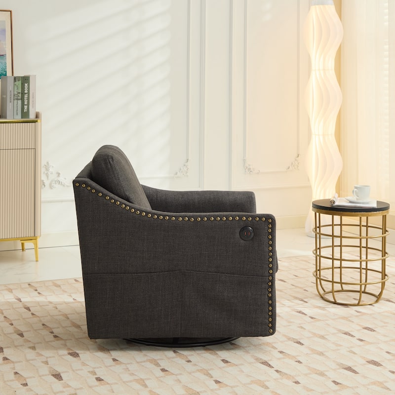 30.3" Accent Chair with USB and Side Pocket