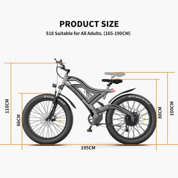 Electric Bike Fat Tire 48V 15AH Removable Lithium Battery Mountain ...