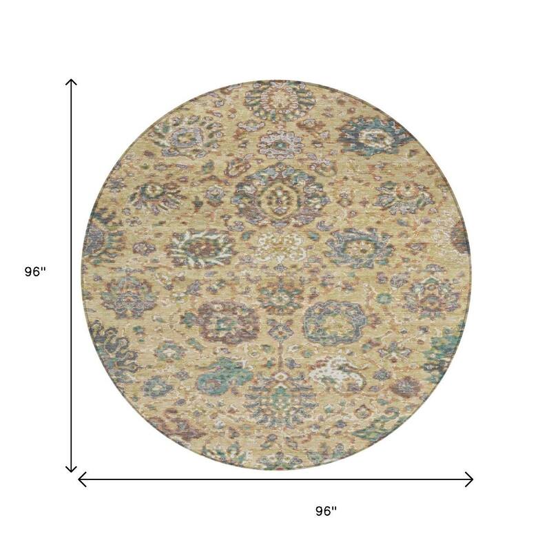 HomeRoots Floral Traditional Rectangle Outdoor Rug