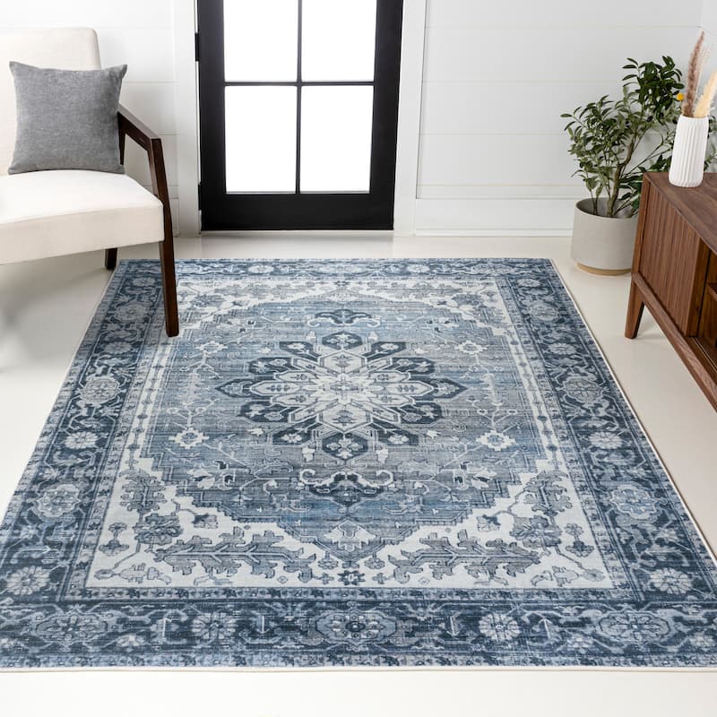 JONATHAN Y Maris Ornate Medallion Machine Washable Area Rug