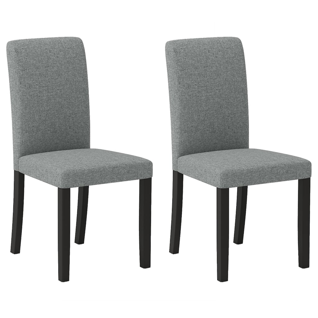 Gymax Dining Chair Set of 2 Mid-Century Modern Fabric Upholstered