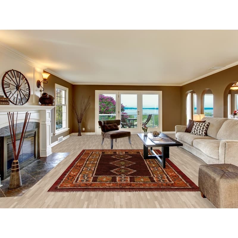 Hand Knotted Oriental 100% Wool Carpet Modern Tribal Red Moroccan Area Rug - 10' 0'' X 6' 9''