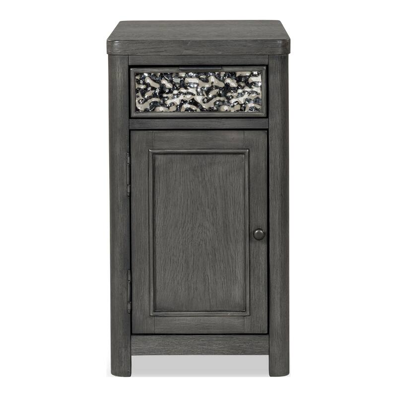 Furniture of America Piez Modern Ash Grey Wood Chairside End Table with Charging Port