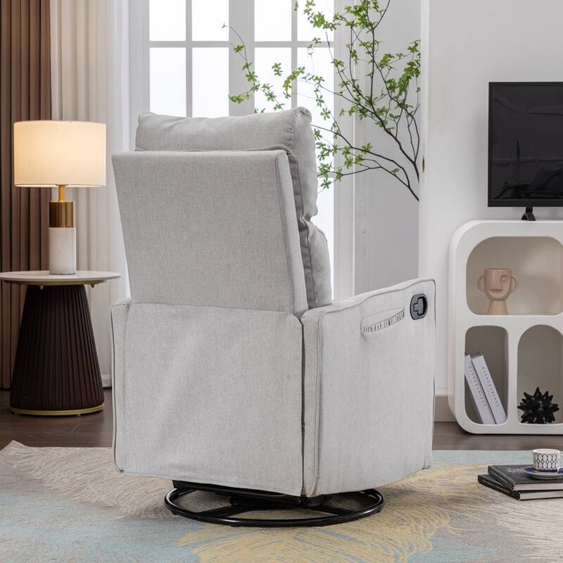 Modern Swivel Rocking Chair With Adjustable Back And Footrest