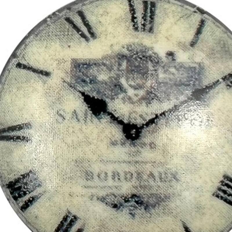 HomeRoots Set of Six Black And White Clock Face Ceramic Drawer Pull Knobs - 1.50 in. x 1.00 in. x 1.50 in.