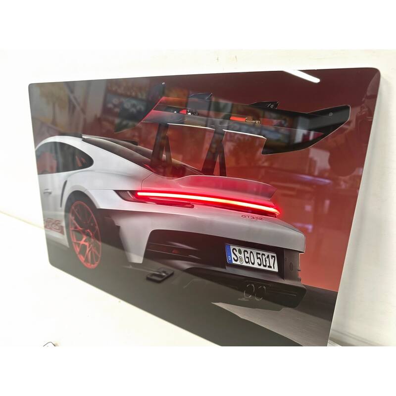 Sports Car LED Wall Art - Acrylic UV Printed Light Up Picture with Remote Control, Modern Illuminated Wall Decoration