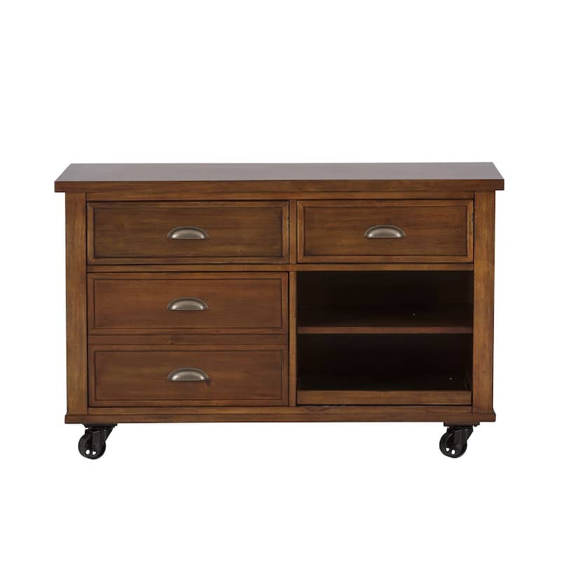 Arlington House Cobblestone Brown Complete 2 Piece Desk