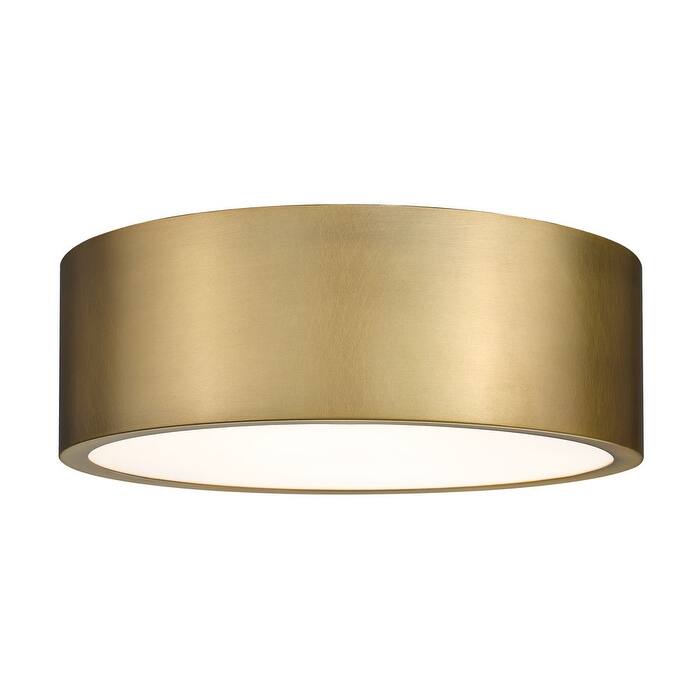 Z-Lite 2302F3 Harley 3 Light 16" Wide Flush Mount Drum Ceiling Fixture - Rubbed Brass