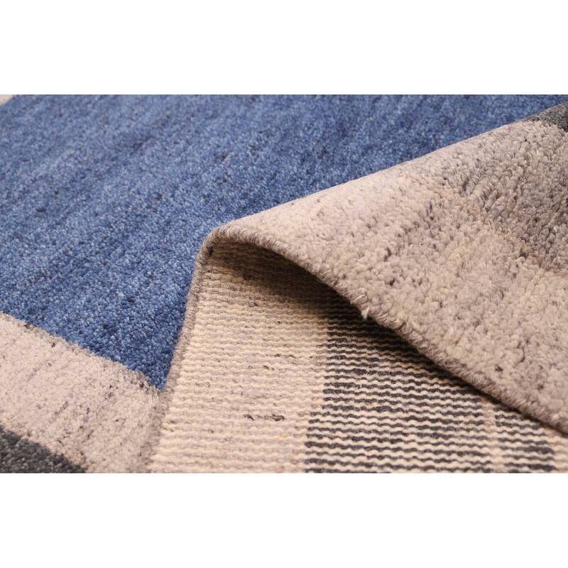 ECARPETGALLERY Hand-knotted Tangier Dark Blue Wool Rug - 5'1 x 7'11