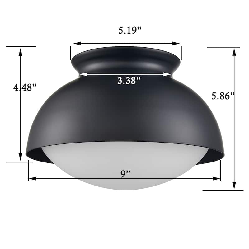 Symi Semi Flush Mount Ceiling Light w/ Frosted Glass Shade 1-Light
