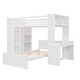preview thumbnail 5 of 17, Multifunctional Design Loft Bed with Ladder, Wardrobe, Desk and Bookshelves, Full size, White