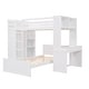 preview thumbnail 5 of 9, Twin over Twin Size Loft Bed with a Twin Size Stand-alone Bed, Bunk Bed with Shelves, Desk and Wardrobe, White