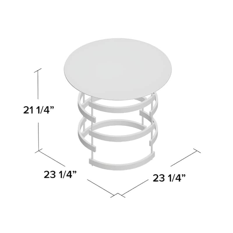 21" Contemporary Round End Table with Glass Top and Gold Iron Base for Living Room or Bedroom - 21.25" H x 23.25" W x 23.25" D