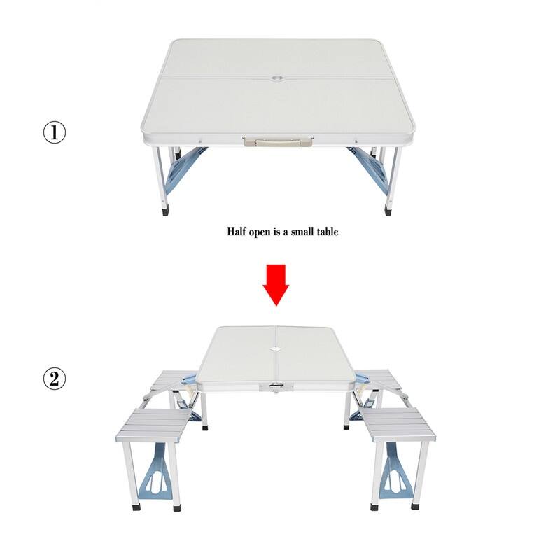 One Piece Folding Camping Table and Chair Aluminum Alloy