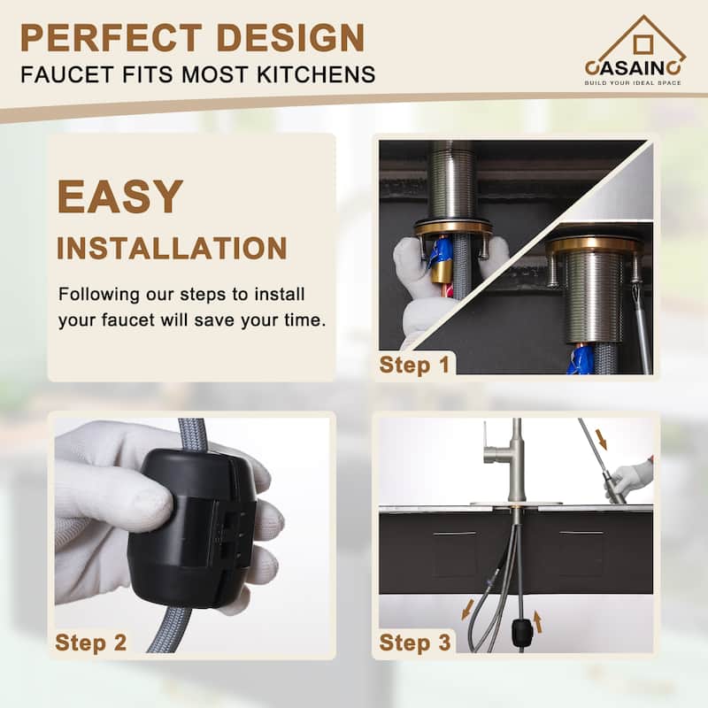 Single Handle Pull Down Sprayer Kitchen Faucet