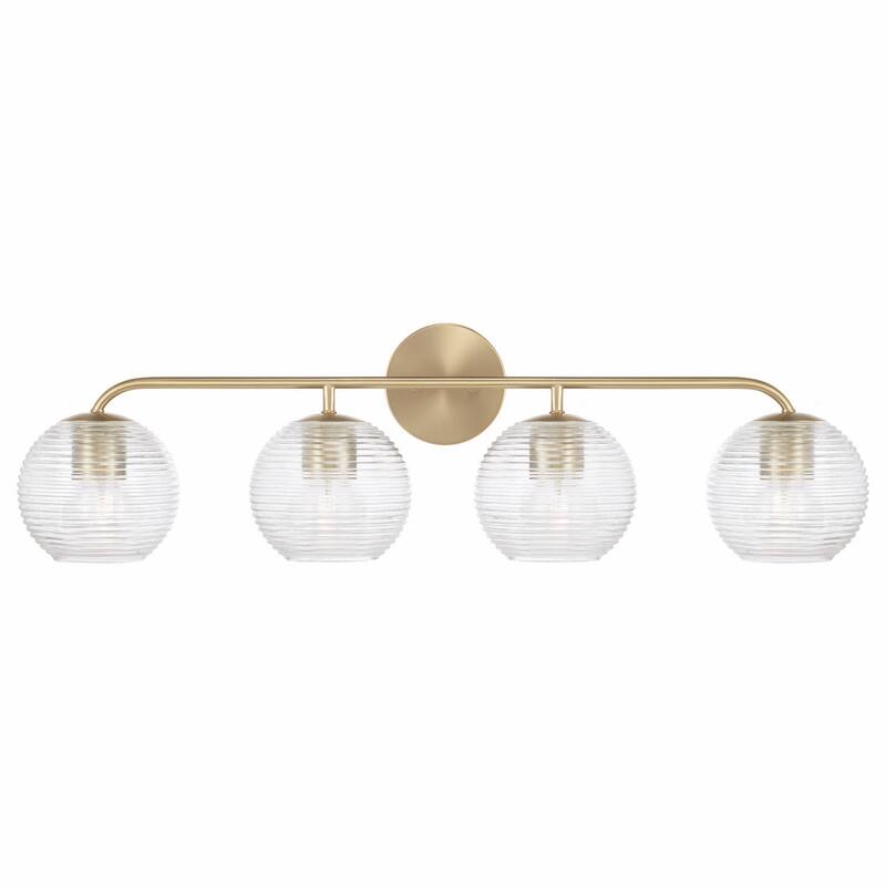 Dolan 4-light Bath/ Vanity Fixture w/ Clear Ribbed Glass