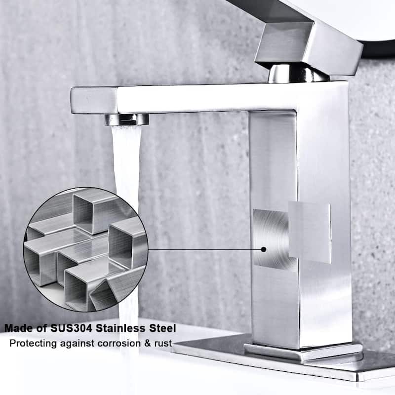 Matte Black Bathroom Faucet Single Hole Vanity Bath Faucet Single Handle Modern Stainless Steel Bathroom Faucets for Sink 1 Hole