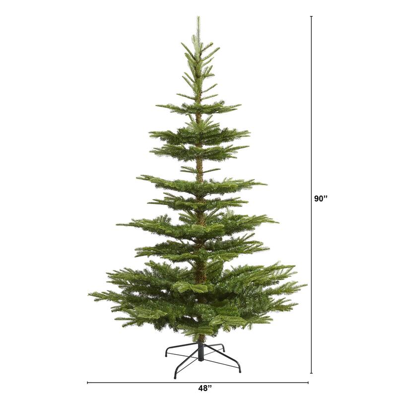 7.5ft Artificial Christmas Tree Layered Spruce Holiday Decor with Stand - Green - 84