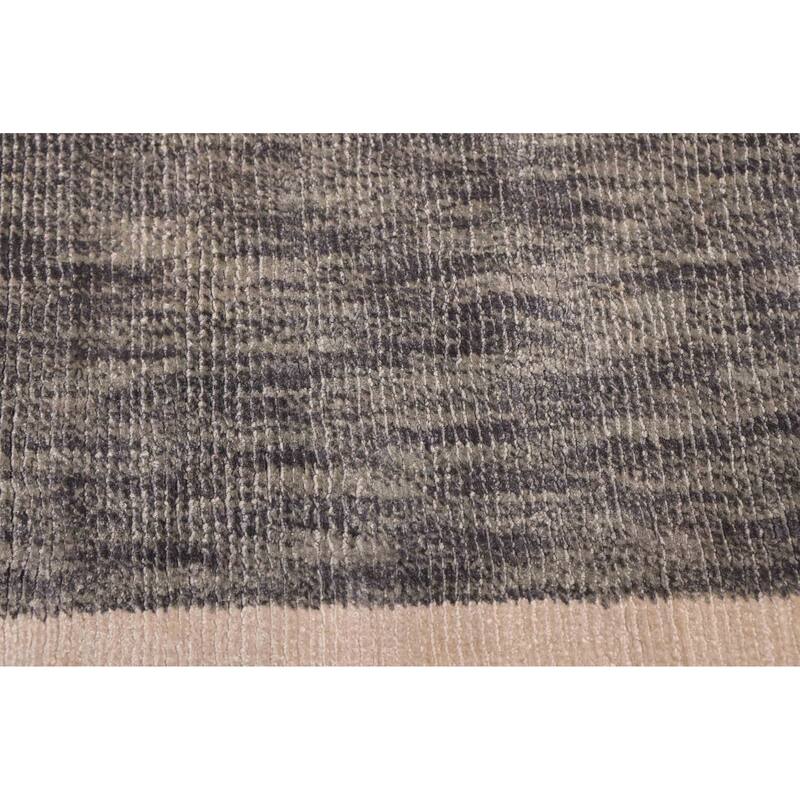 ECARPETGALLERY Hand Loomed Loreto Dark Grey Viscose Rug - 5'4 x 7'5