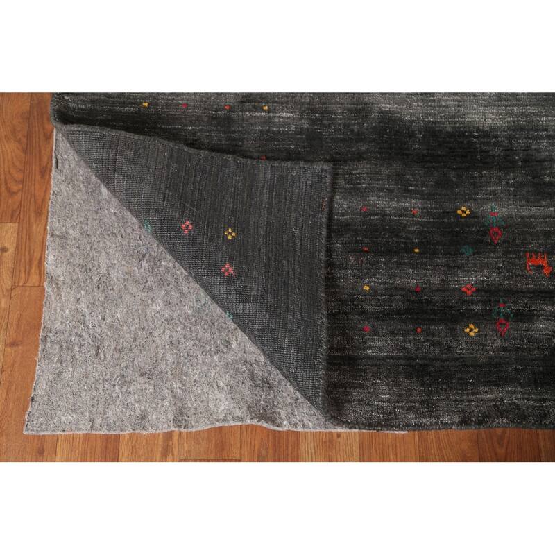 Gabbeh Area Rug Handmade Tribal Wool Carpet - 8'2" x 9'9"