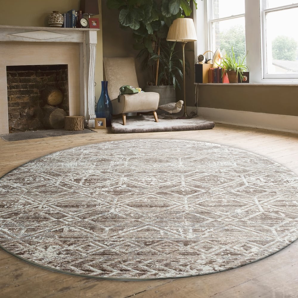 Admire Home Living Lucio 1243 Transitional Geometric Area Rug