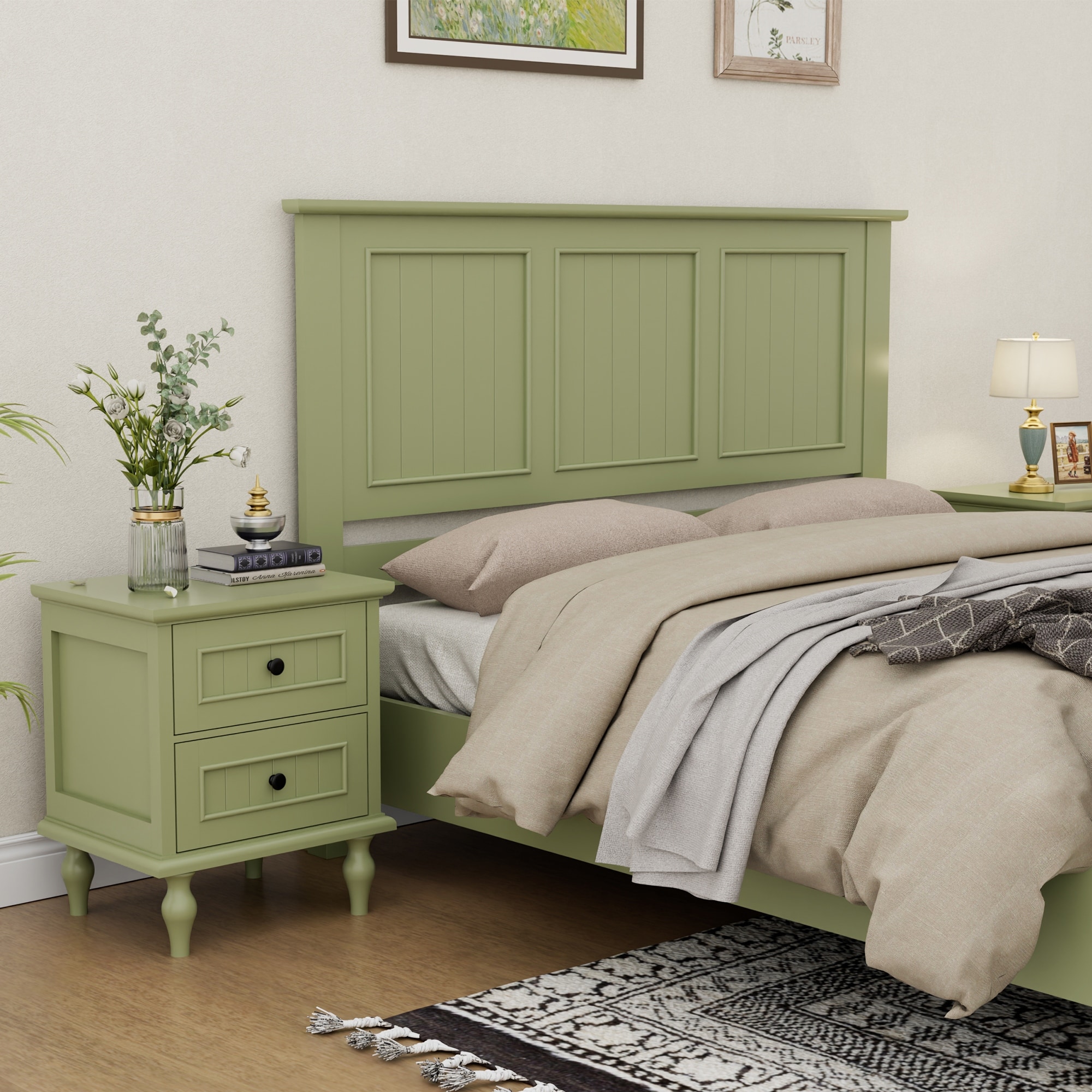 Modern Panel Wood Queen Size Headboard