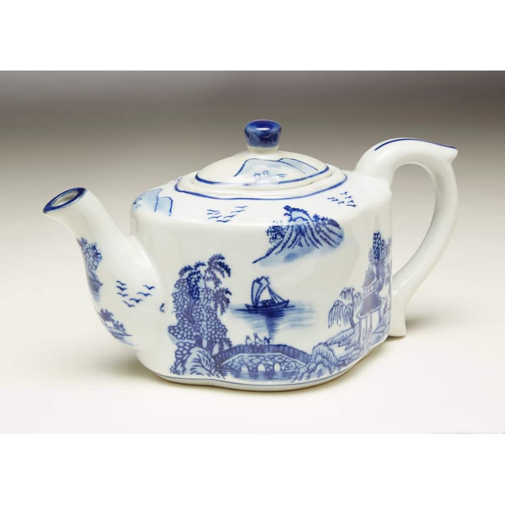 Aa Importing 59803 Blue And White Tea Pot - 5 X 8.5 X 4.5 inches