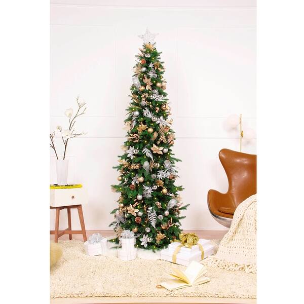 Shop 5 5 Pre Lit Pre Decorated Gold And Silver Artificial