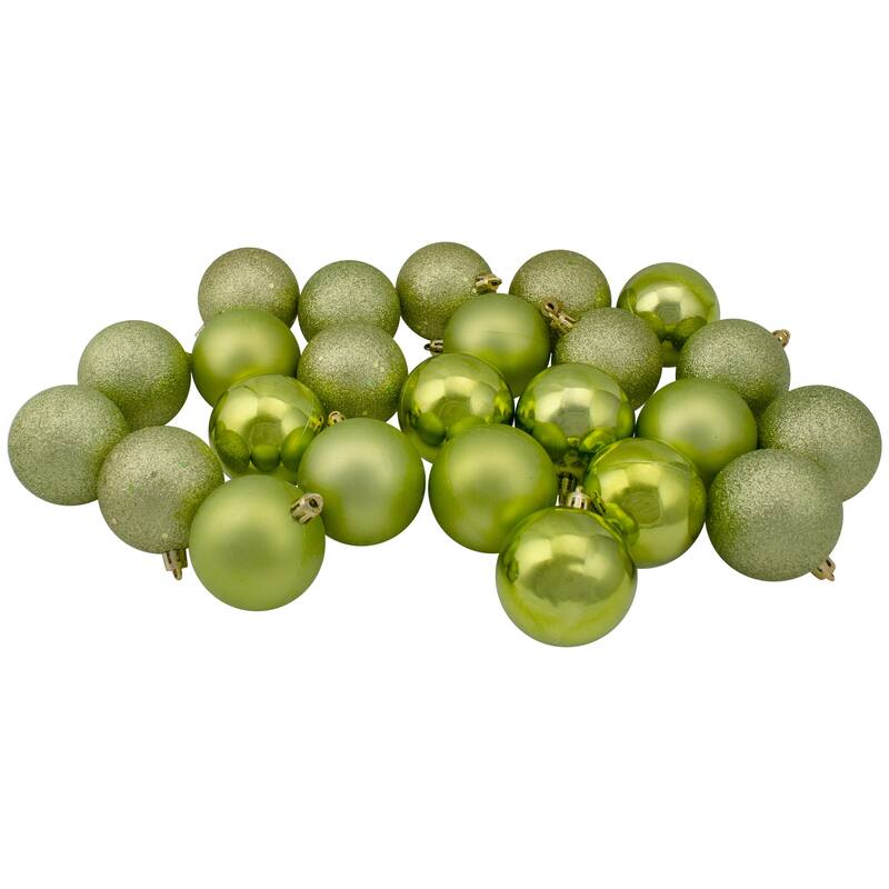 60ct Shatterproof 4-Finish Christmas Ball Ornaments 2.5" (60mm). - Multi