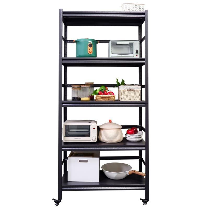 5-Tier Metal Shelving Unit Adjustable with Wheels 1750LBS Capacity - 31.5"L X15.7"W X 63"H