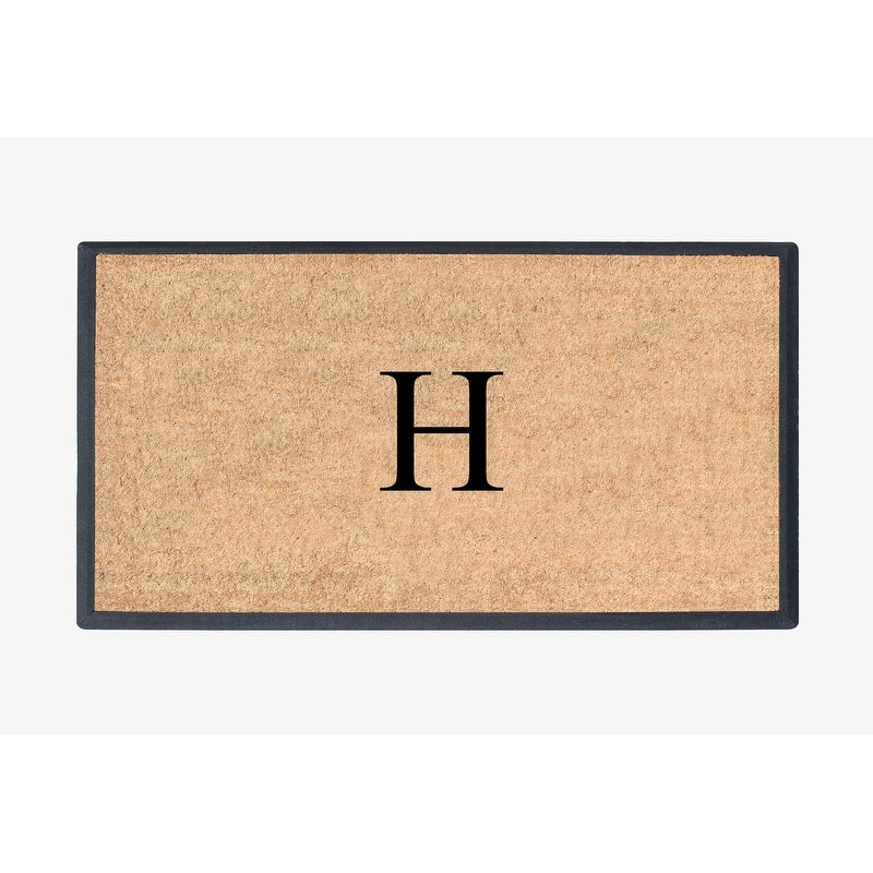A1HC Rubber and Coir Molded Double Monogrammed Door Mat 30"x48" - monogrammed h